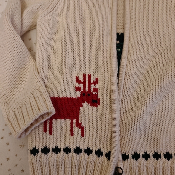2/40 Hanna Andersson holiday Dear Deer Sweater Jacket In Cotton & Merino - Picture 15 of 16